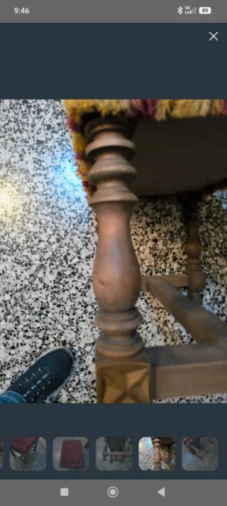 Banqueta Vintage Terciopelo y Madera