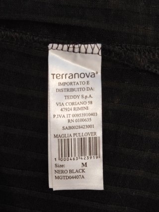 Maglia pullover Terranova nera a costine