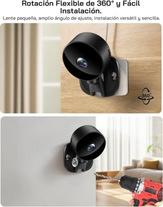 2 Cámaras Vigilancia WOLFANG WiFi Interior 1080P