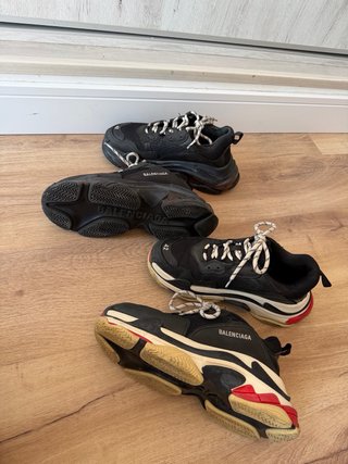 Zapatillas Balenciaga Triple S Negras y Rojas Tall