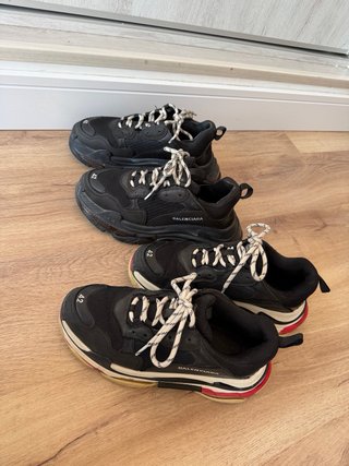Zapatillas Balenciaga Triple S Negras y Rojas Tall