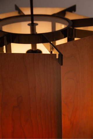 Lámpara de techo Marset madera y metal