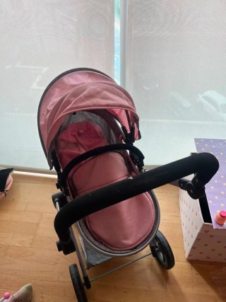 Carrito de juguete para bebé rosa