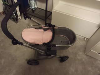 Carrito de juguete para bebé rosa