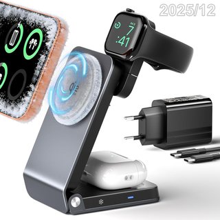 ALAFLY Cargador Inalambrico 3en1 25W MagSafe Qi2.2