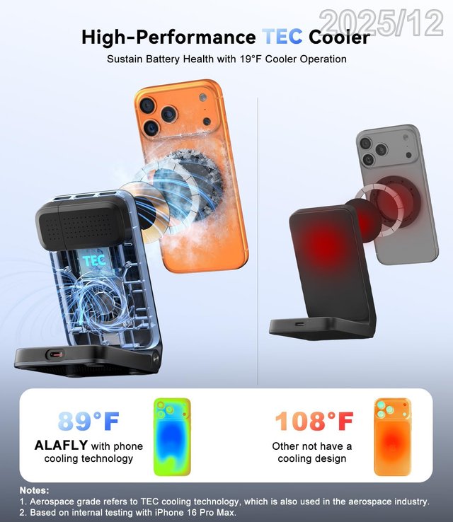 ALAFLY Cargador Inalambrico 3en1 25W MagSafe Qi2.2