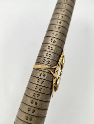 ORO NUEVO 18KT Anillo Lanzadera Circonitas azules
