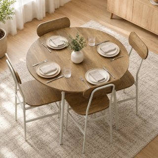 Mesa y 4 Sillas Comedor Estilo Industrial