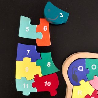 Rompecabezas Jirafa Madera Letras Niños