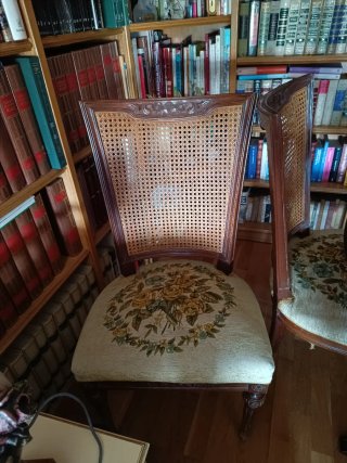 6 Sillas de Comedor Madera y Rattan