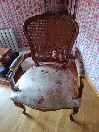 6 Sillas de Comedor Madera y Rattan