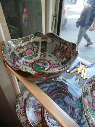 Porcelana China Antigua - Cuenco y Plato