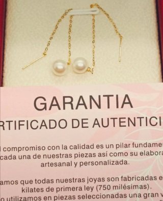 Pendientes Oro 18k Perlas Naturales