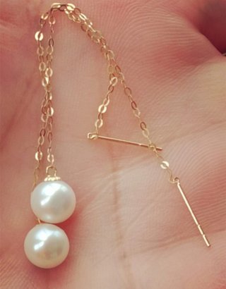 Pendientes Oro 18k Perlas Naturales
