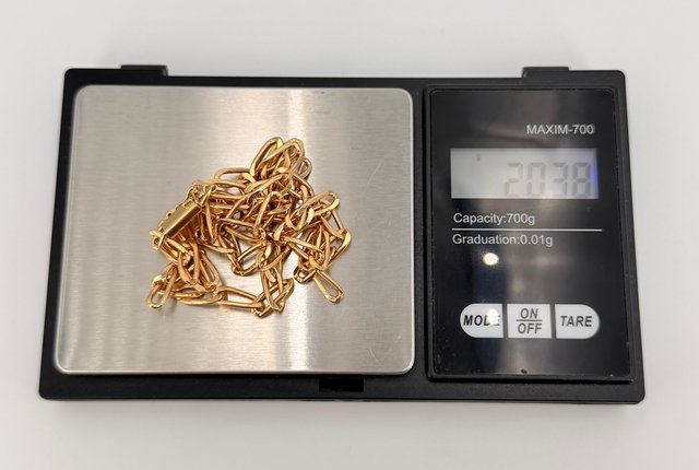 Cadena Bilbao de oro de 18k, 20.38 g, 50.5 cm.