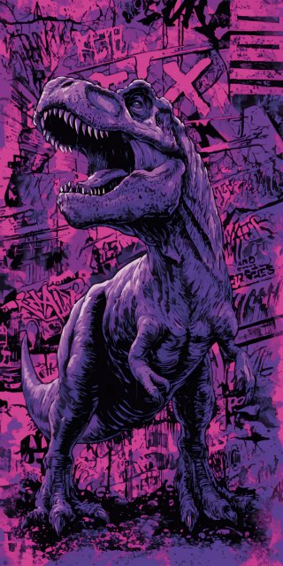Poster T-Rex Dinosauro Viola