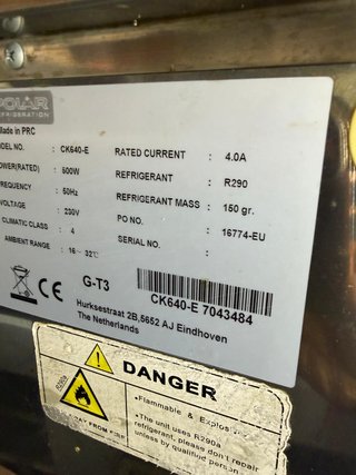 Abatidor de Temperatura Polar CK640 SEGUNDA MANO