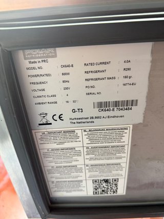 Abatidor de Temperatura Polar CK640 SEGUNDA MANO