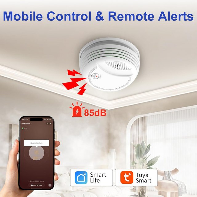 Detector Humo WiFi Alarma Incendio