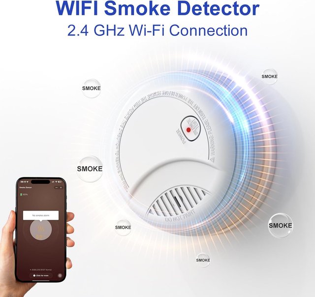 Detector Humo WiFi Alarma Incendio