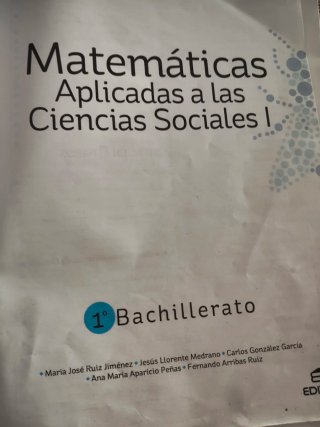 Matemáticas aplicadas a las Ciencias Sociales I...