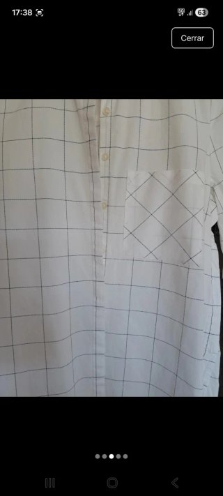 Camisa blanca de cuadros
