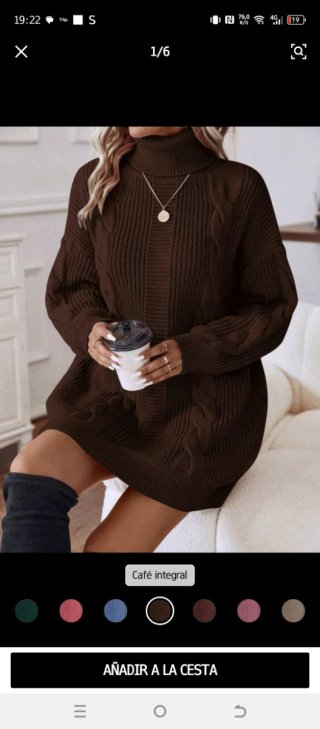 Jersey de invierno cuello alto trenzado