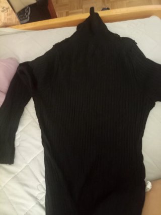 Jersey de invierno cuello alto trenzado