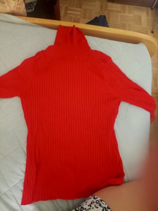 Jersey de invierno cuello alto trenzado
