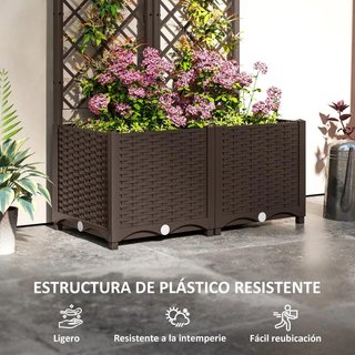 Jardinera con Enrejado Plantas Trepadoras Marrón