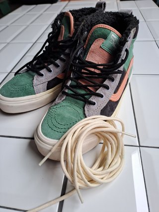 Zapatillas Vans Sk8-Hi verdes y rosas