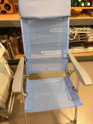Silla de playa plegable azul multiposición