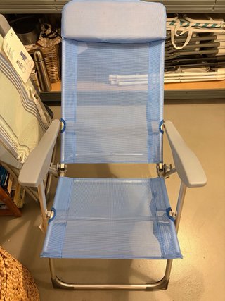 Silla de playa plegable azul multiposición
