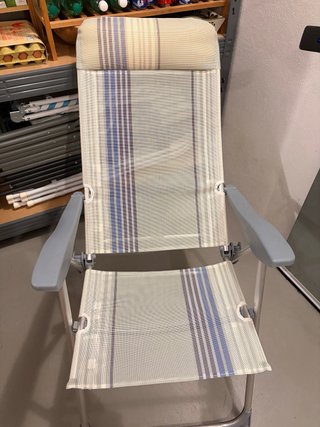 Silla de playa plegable azul multiposición