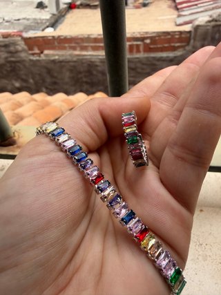 pulsera y anillo de colores golfield