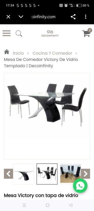 Mesa Comedor Victory Cristal Templado