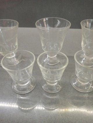 Set 6 Bicchierini Liquore cristallo serigrafato