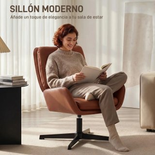 Butaca Marrón PU Sillón Lectura
