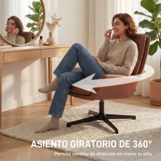 Butaca Marrón PU Sillón Lectura