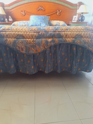 Edredón 135cm azul y naranja