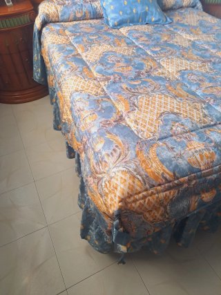 Edredón 135cm azul y naranja
