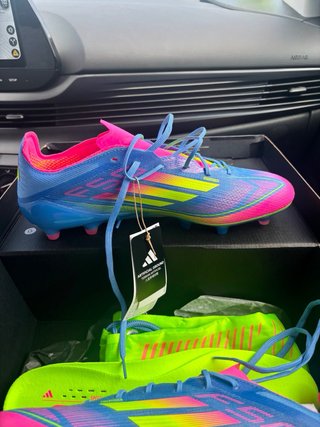 Adidas F50 Elite AG Botas Fútbol Azul Rosa