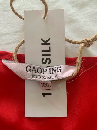 Camisón seda rojo floral Talla XXL