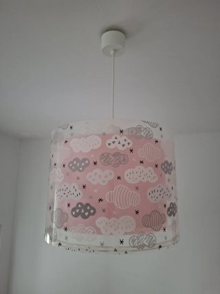 Lámpara infantil nubes rosa