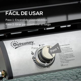 Plancha Gas Sobremesa 2 Quemadores 6kW Inox