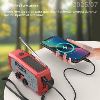 DOLUCKY Radio Solar/Manivela Bateria 2000mAh LED