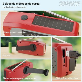 DOLUCKY Radio Solar/Manivela Bateria 2000mAh LED
