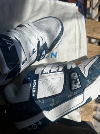 Zapatillas Louis Vuitton Denim y Piel Blanca