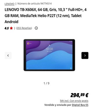 Lenovo Tab M10 FHD Plus 2ª Gen 10,3” | Tablet Andr