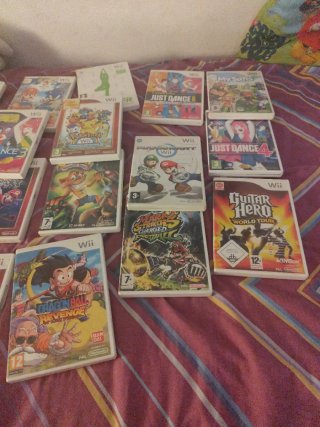 Lote Juegos Wii: Mario, Just Dance, Guitar Hero